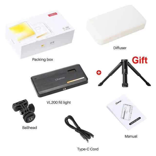 Ulanzi VL200 LED Camera Light with Tripod Kit