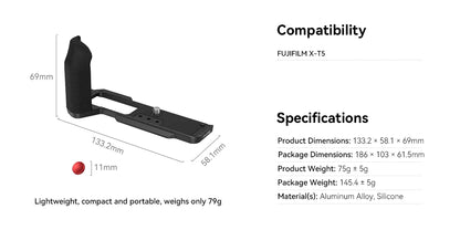SmallRig 4260 L-Shape Grip for Fujifilm X-T5 with Shutter Button