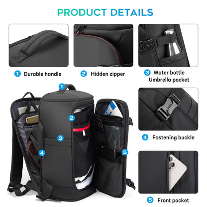 BANGE Large Travel Backpack with Shoe Compartment