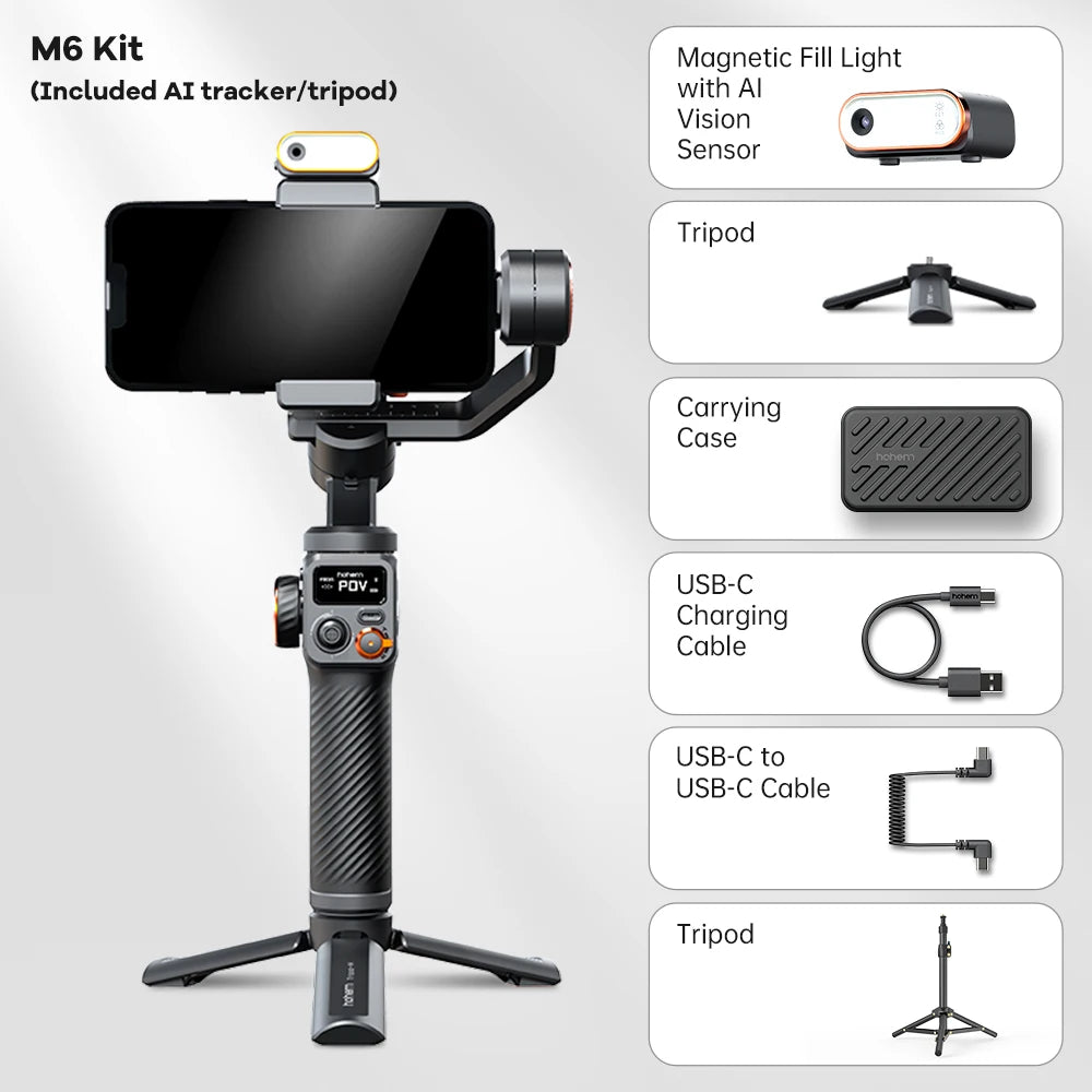 Hohem iSteady M6 Smartphone Gimbal Kit with AI Tracker