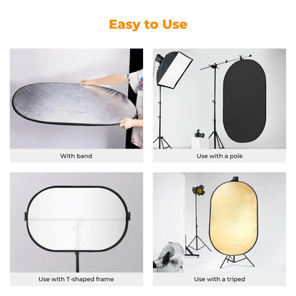K&F Concept 5-in-1 Oval Photography Reflector