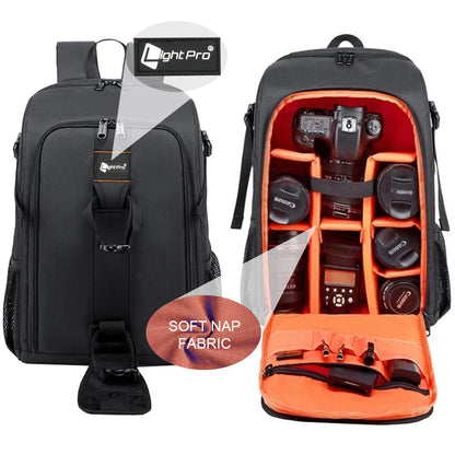 Large Capacity DSLR Camera Backpack with 15.6 Inch Laptop Compartment