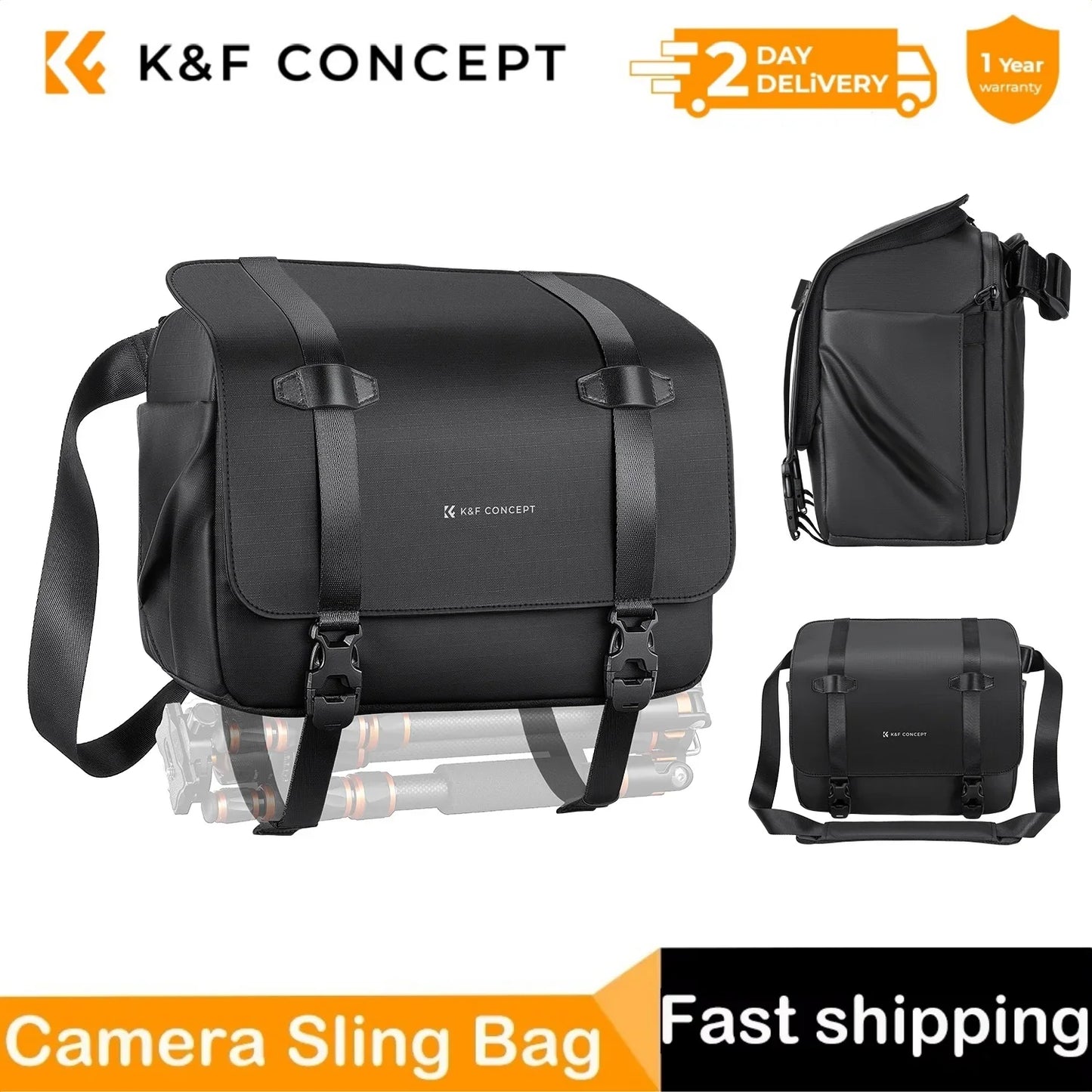 K&F Concept 10L Camera Sling Bag with Rain Cover