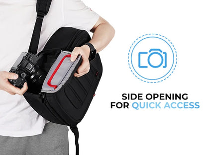 BAGSMART Expandable Camera Backpack with 15.6 Inch Laptop Compartment