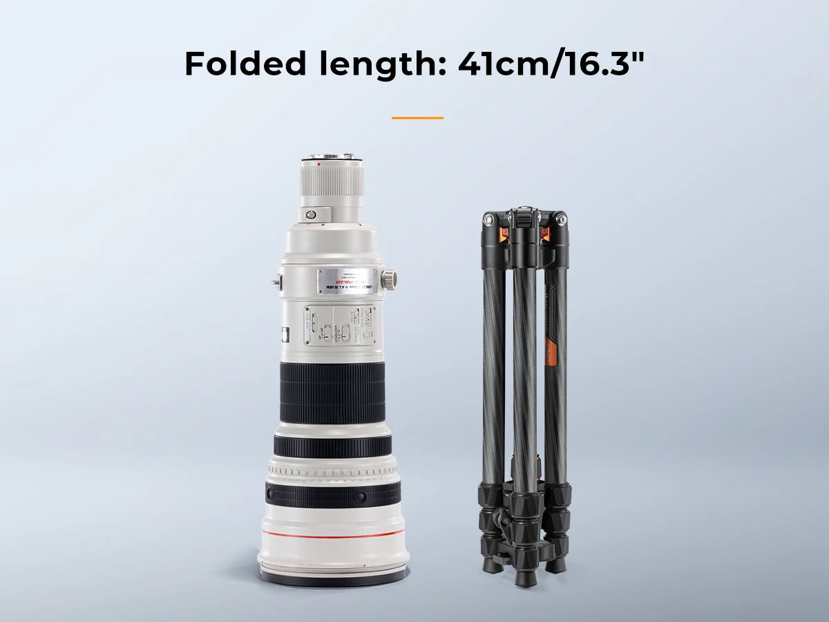K&F Concept K254C2 Carbon Fibre Travel Tripod with 36mm Ball Head