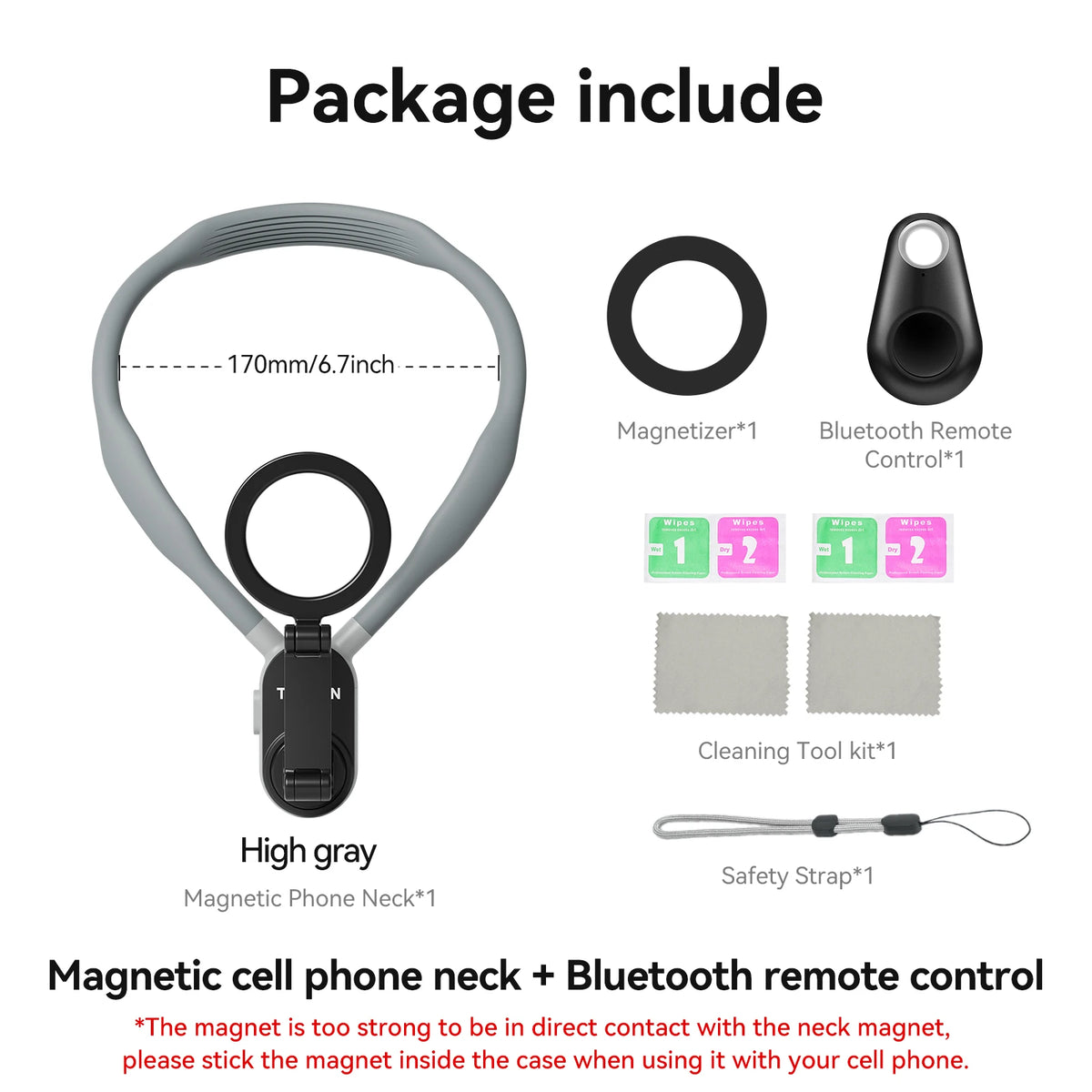 TELESIN Silicone Neck Mount for Action Cameras & Phones
