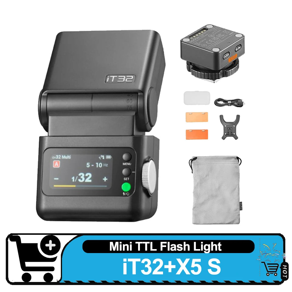 Godox X5 TTL Wireless Flash Trigger and iT32 Mini Flash Kit