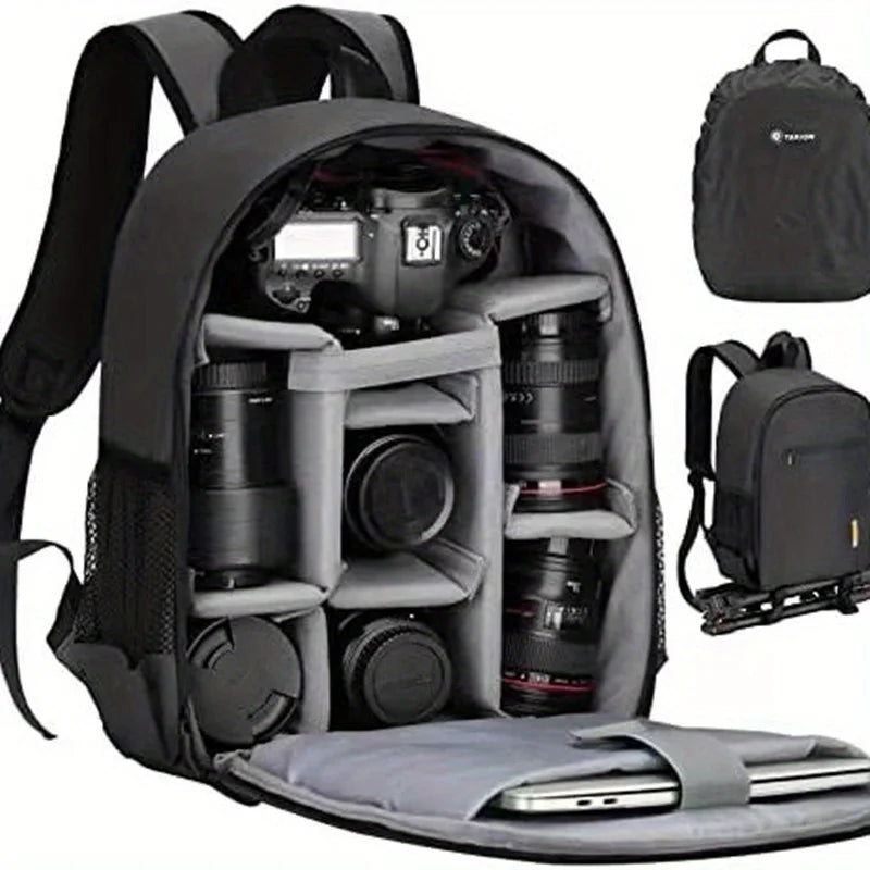 Waterproof DSLR Camera Backpack with Rain Cover & Laptop Compartment product image