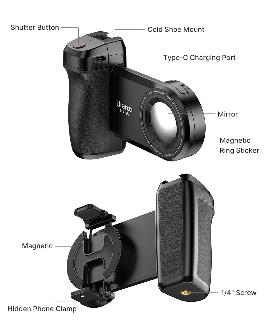 Ulanzi MA35 MagSafe Phone Camera Grip with Bluetooth Shutter