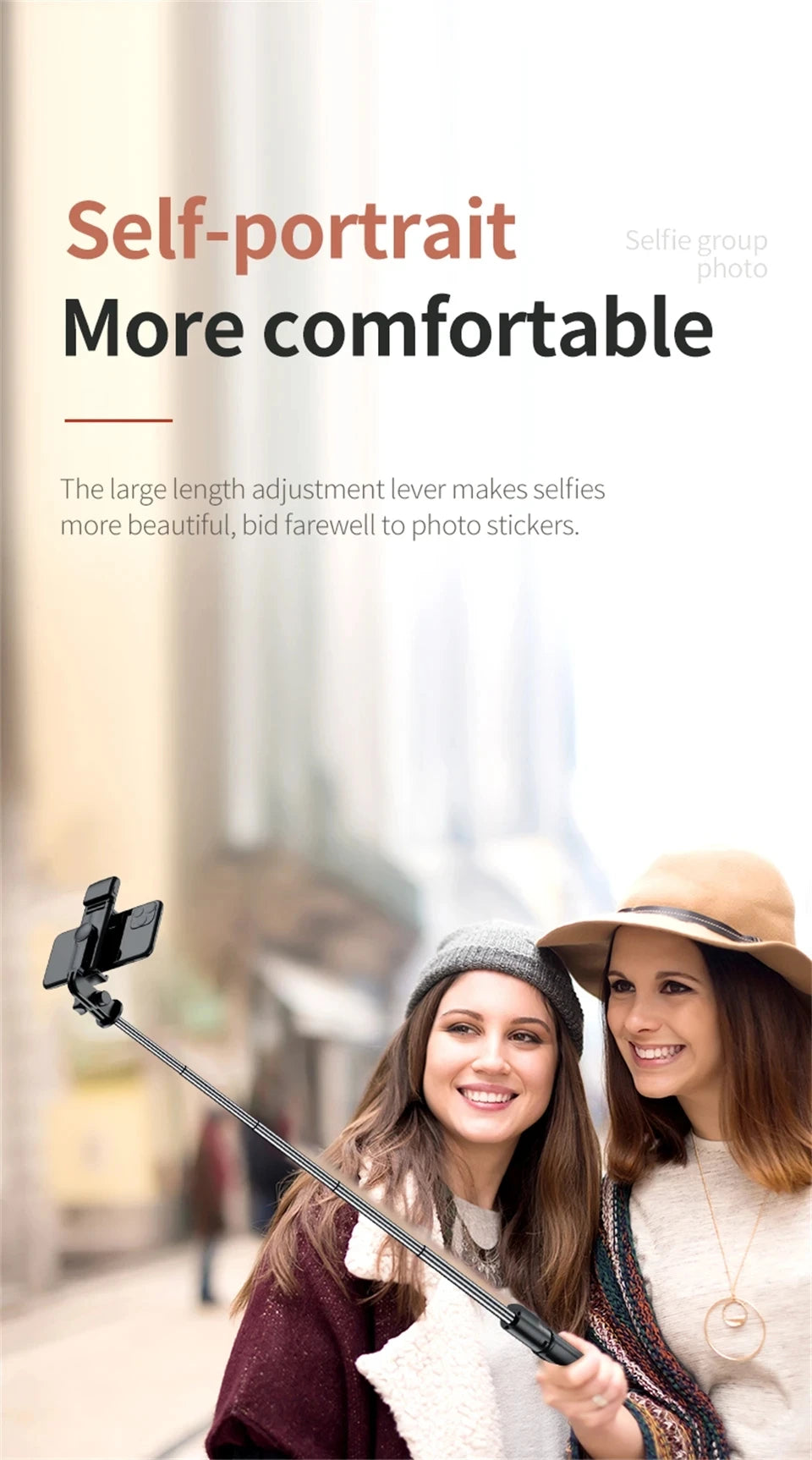 Bluetooth Selfie Stick Tripod with Wireless Remote for Smartphones
