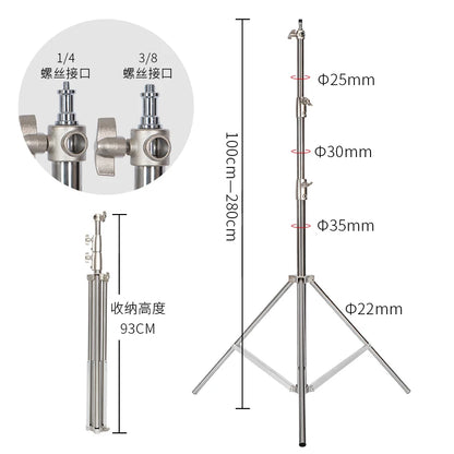 Heavy-Duty Stainless Steel Photography Light Stand