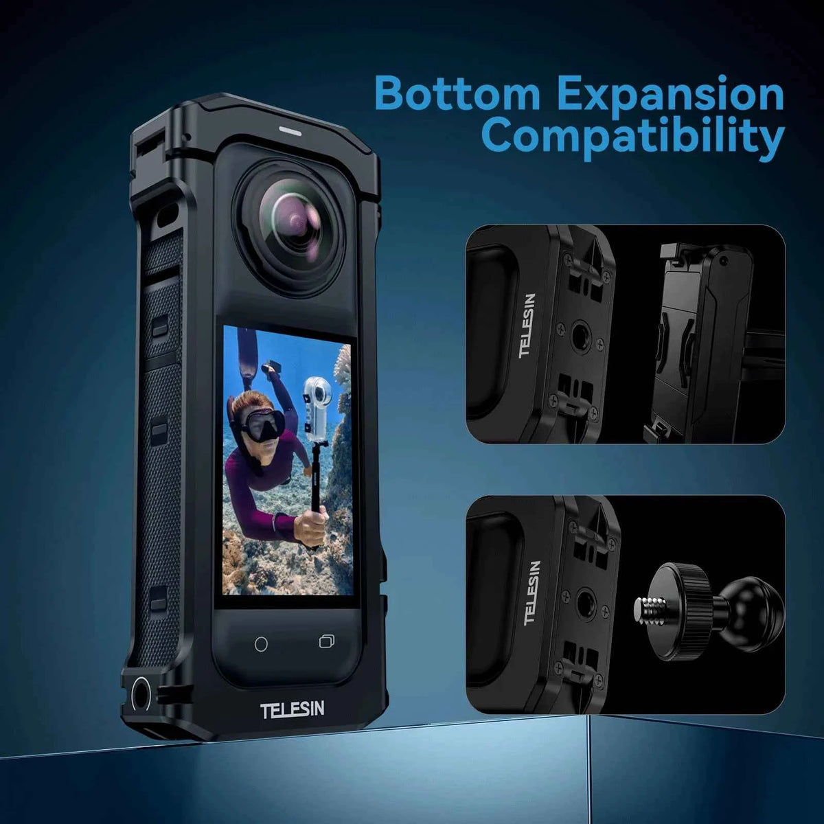 TELESIN Aluminium Frame Cage for Insta360 X4