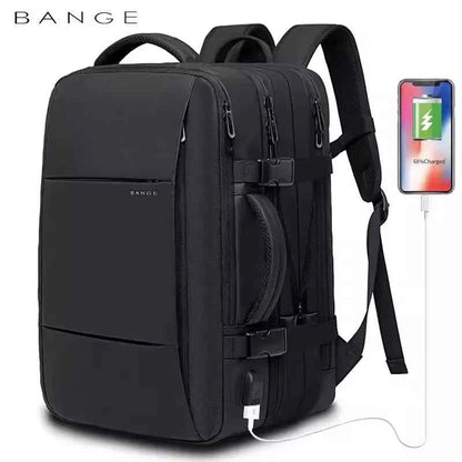 BANGE 17.3 Inch Expandable Travel Backpack with USB Port