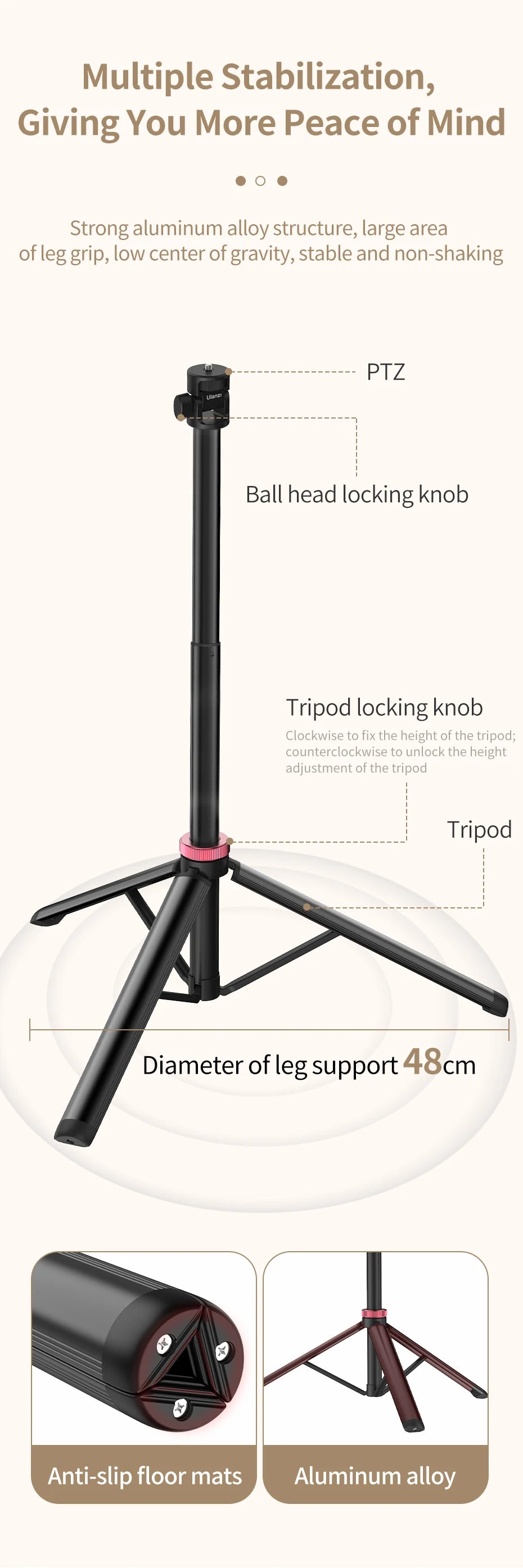 Ulanzi MT-79 Extendable Tripod with 1/4-Inch Mount