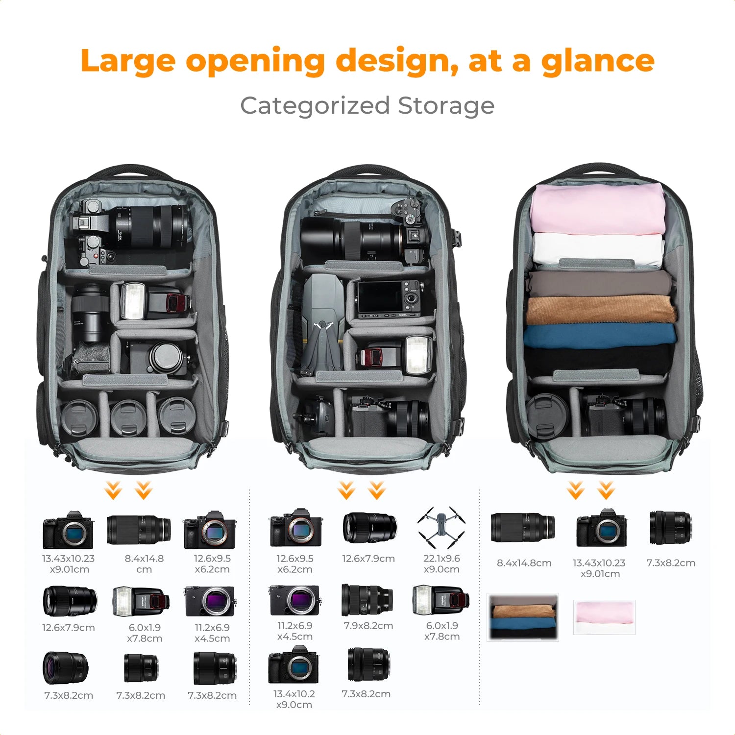K&F Concept 25L/32L Large Camera Backpack with 15-Inch Laptop Compartment
