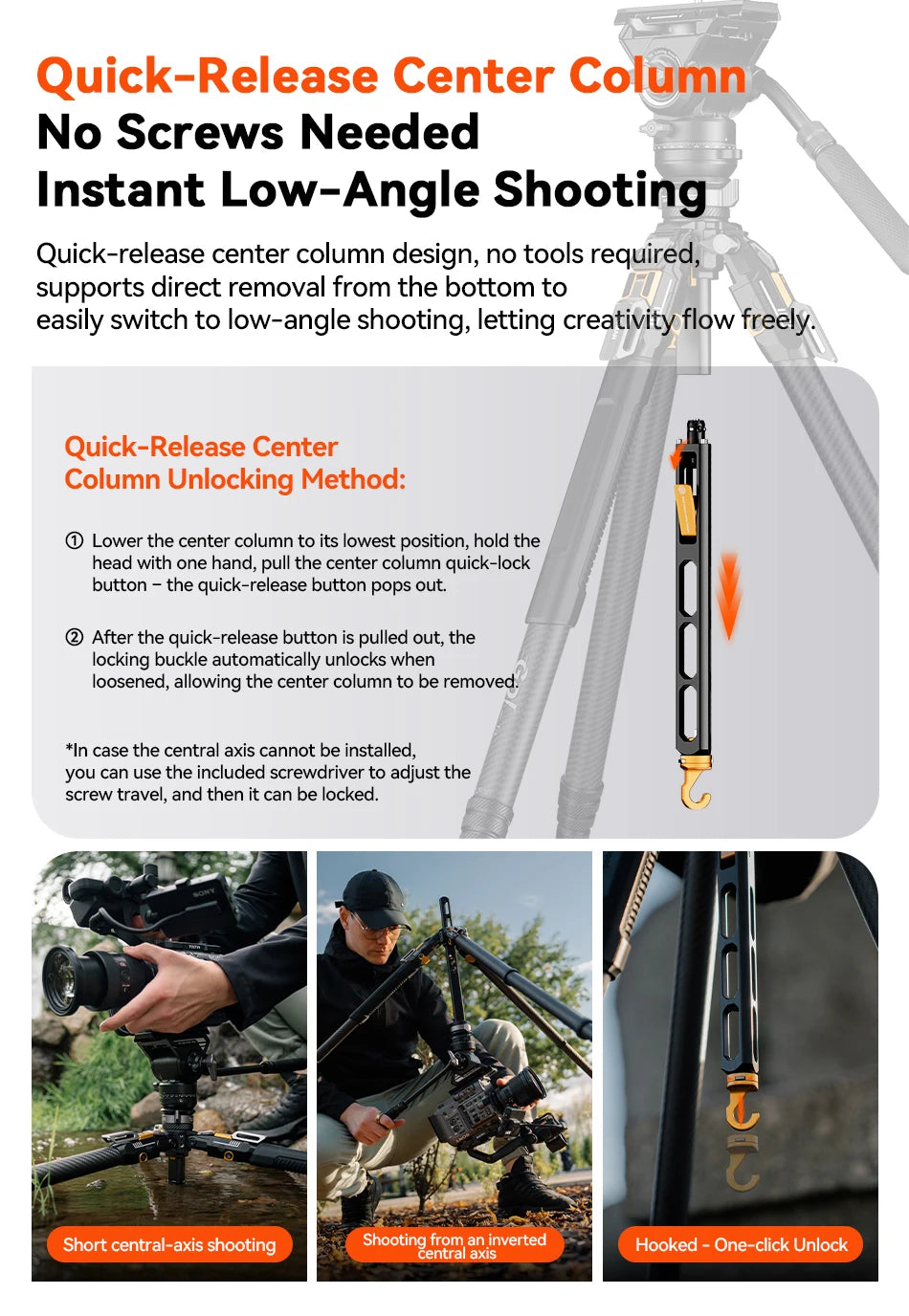 COMAN T1/T1S V5 Carbon Fibre Tripod with Video Head