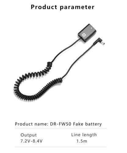 NP-F Battery Plate Adapter with NP-FW50 Dummy Battery Coupler