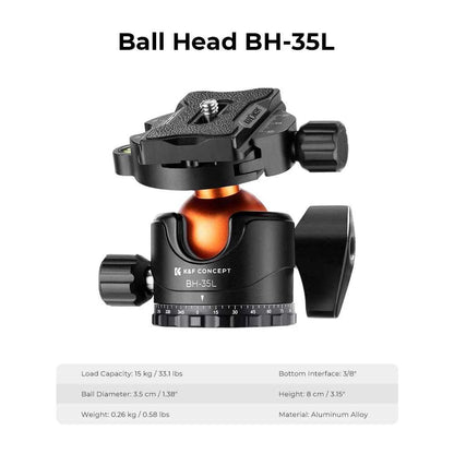 K&F A255C2 Carbon Fibre Tripod with 360 Degree Ball Head