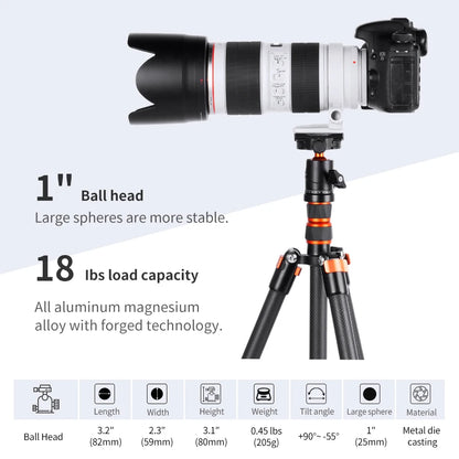 K&F 10kg Metal Tripod Ball Head with Quick Release Plate