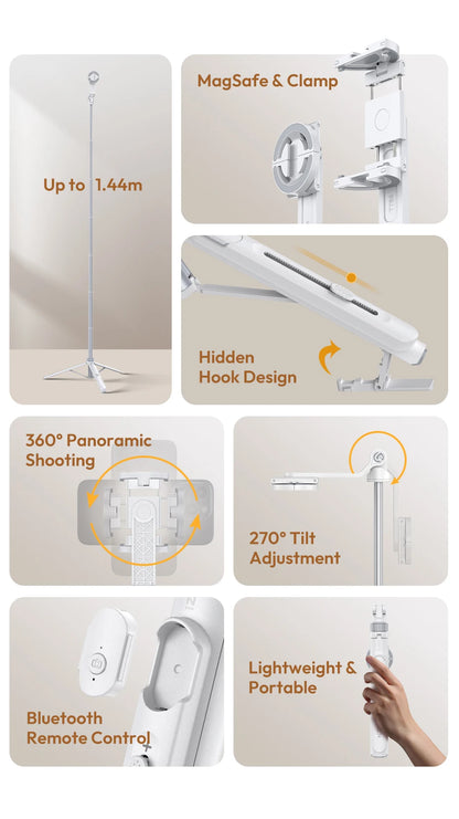 Ulanzi TT88 1.44m Overhead Phone Tripod with Magnetic Clamp
