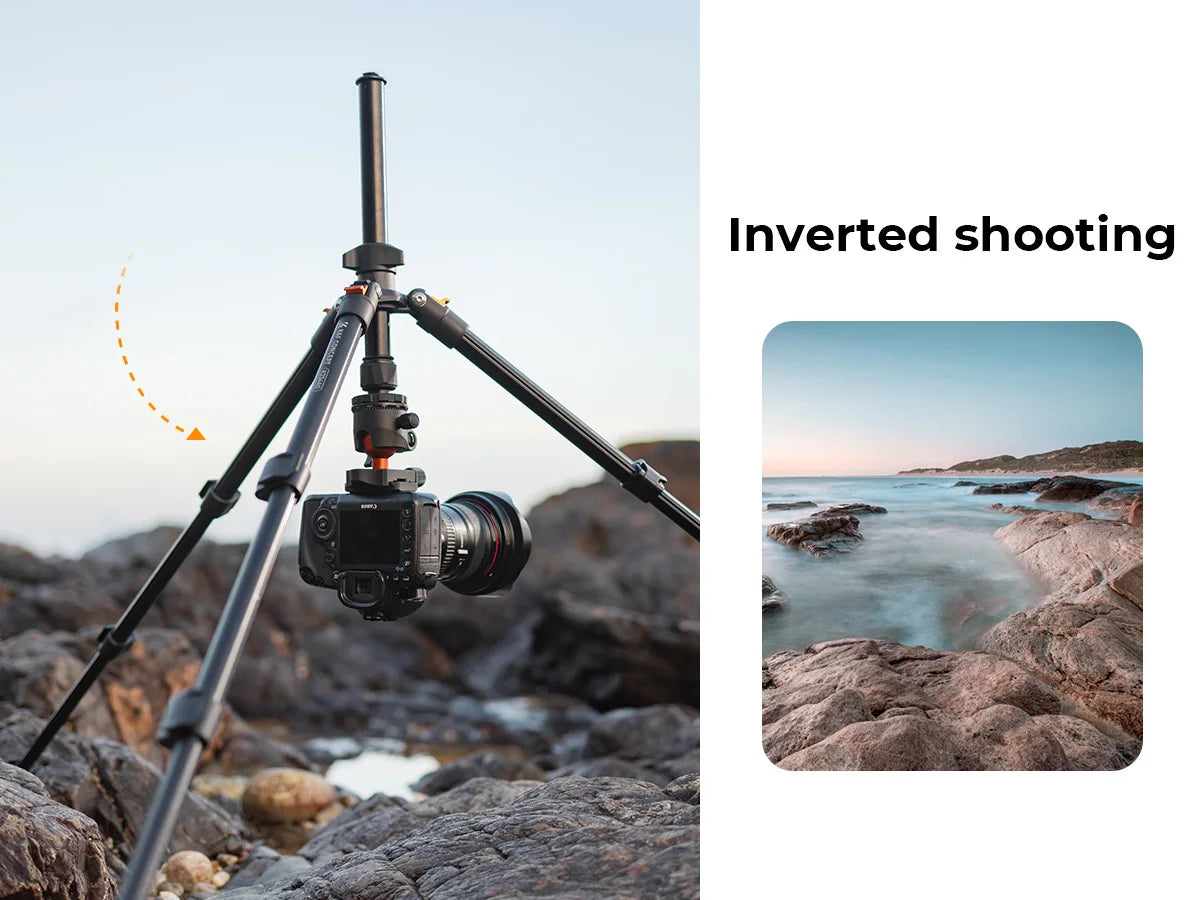 K&F Concept 76.7-Inch Multi-Angle Camera Tripod with Phone Mount
