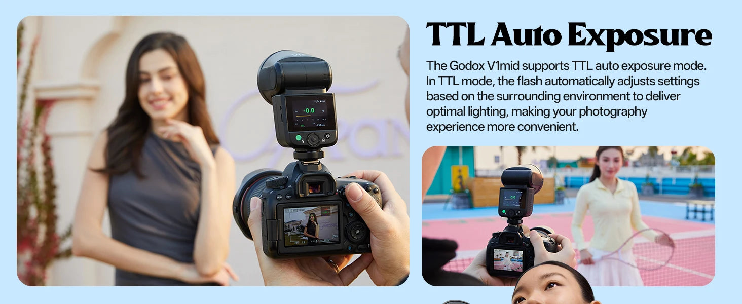 Godox V1 Mid TTL Li-Ion Round Head Camera Flash - V1 mid UK