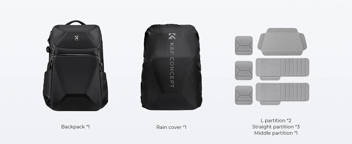 K&F 20L Hardshell Camera Backpack with 15.6 Inch Laptop Compartment
