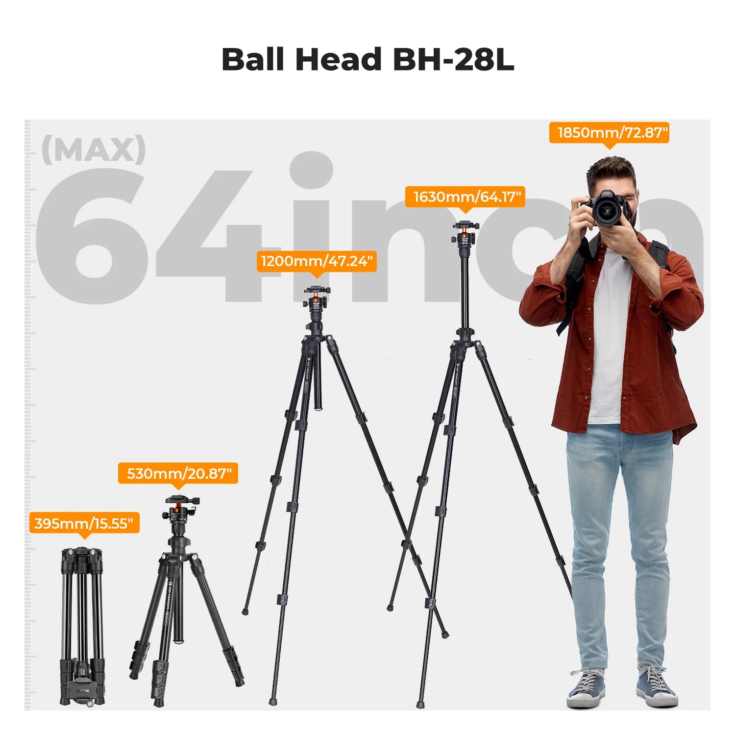 K&F Concept O234A1 Aluminium Travel Tripod