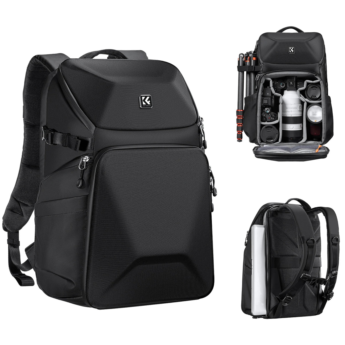 K&F 20L Hardshell Camera Backpack with 15.6 Inch Laptop Compartment