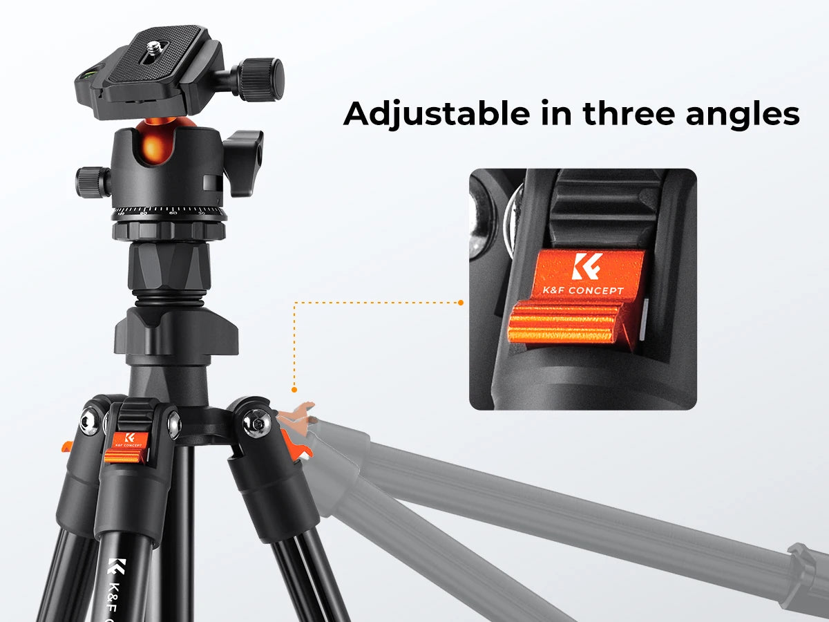 K&F Concept 76.7-Inch Multi-Angle Camera Tripod with Phone Mount
