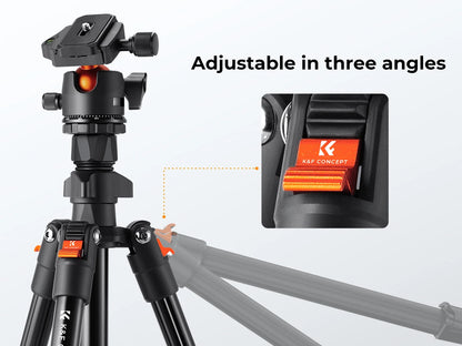 K&F Concept 76.7-Inch Multi-Angle Camera Tripod with Phone Mount