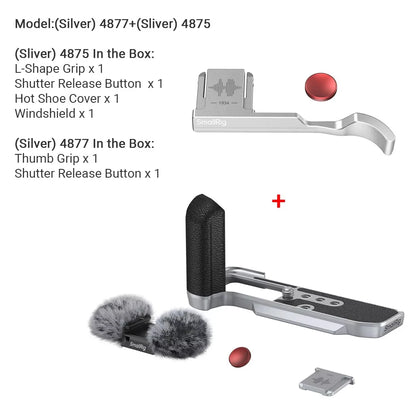 SmallRig L-Shape Mount Plate with Silicone Handle for Fujifilm X-M5 - (Black) 4876 Kit