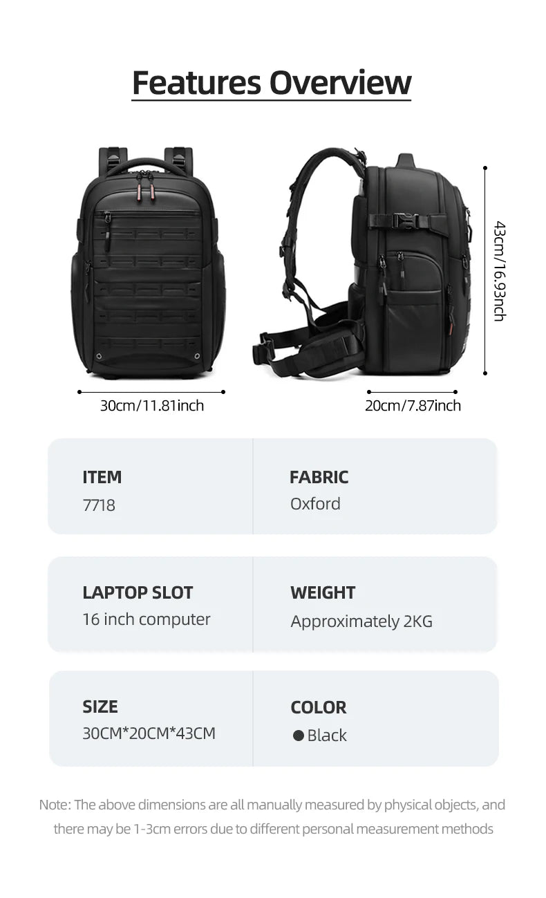 Professional Camera & Drone Backpack with 16-inch Laptop Compartment