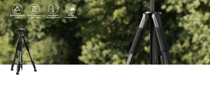 K&F S255A3 190cm Camera Tripod with Phone Clip and Remote