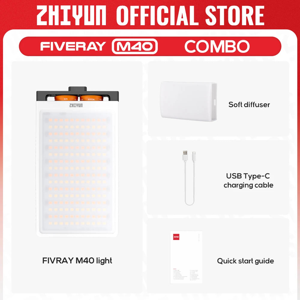 Zhiyun FIVERAY M40 40W Pocket LED Video Light