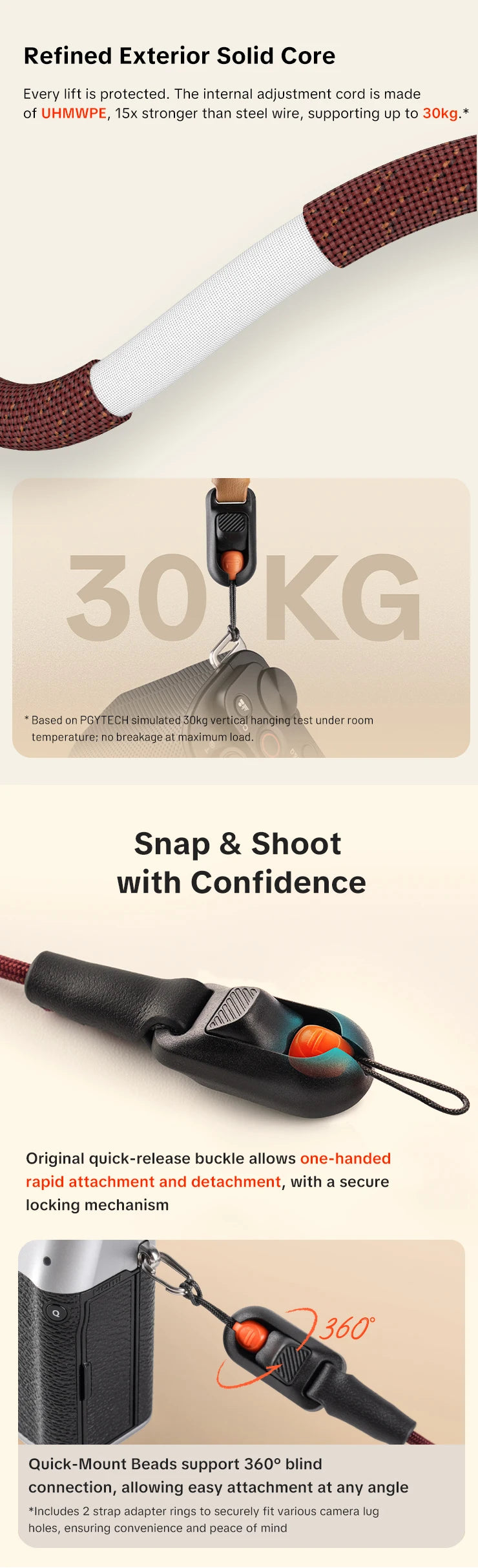 PGYTECH Camera Strap Slim Vintage