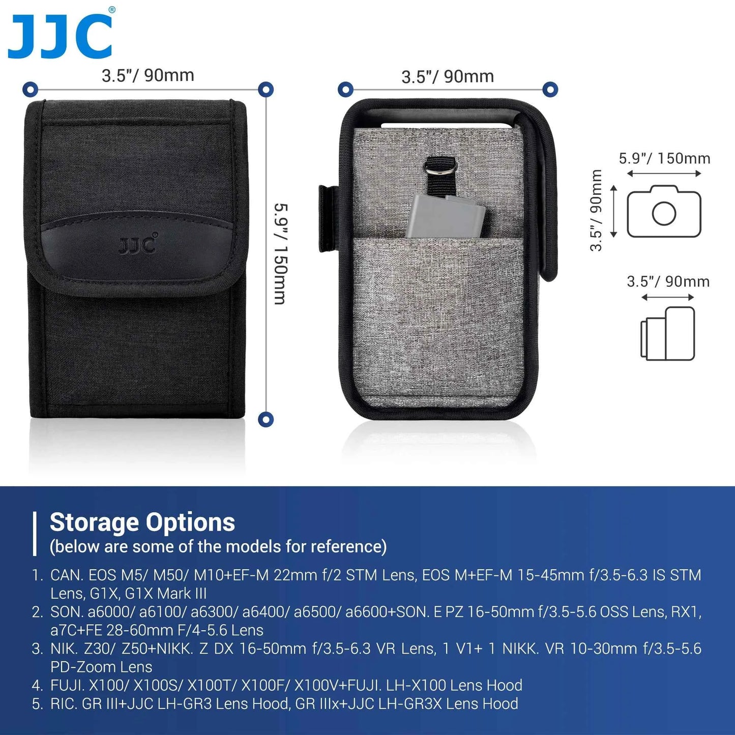 JJC OC-FX1 Compact Camera Pouch with Strap