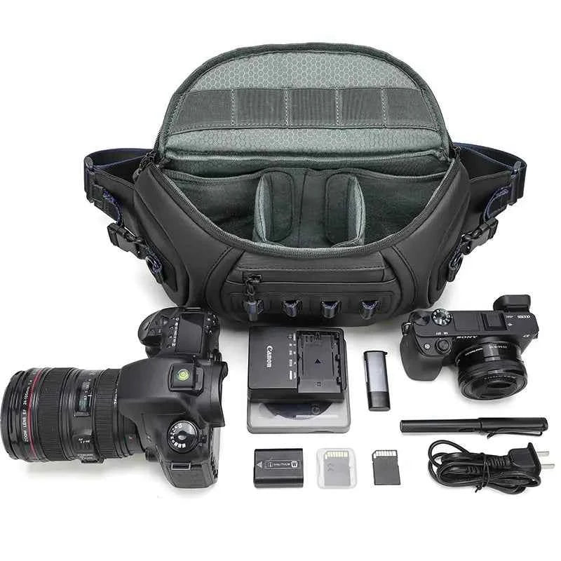 Water-Resistant DSLR Shoulder Bag for 1 Camera and 2 Lenses