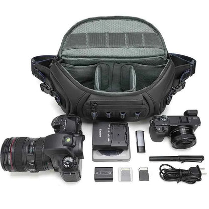 Water-Resistant DSLR Shoulder Bag for 1 Camera and 2 Lenses