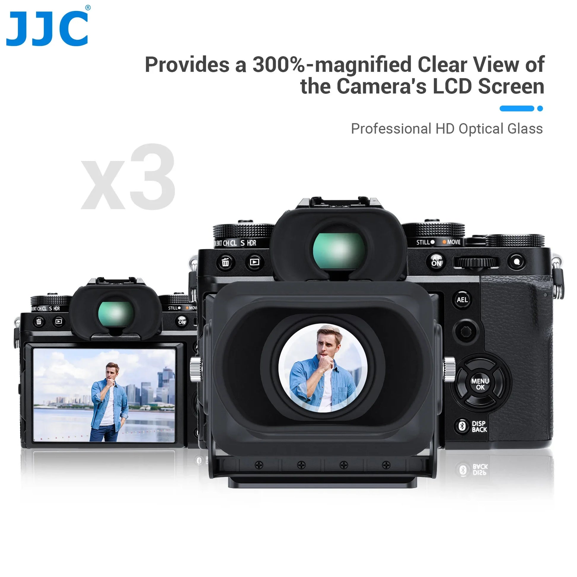 JJC 3x LCD Viewfinder Eyecup for 3.0-Inch Camera Screens