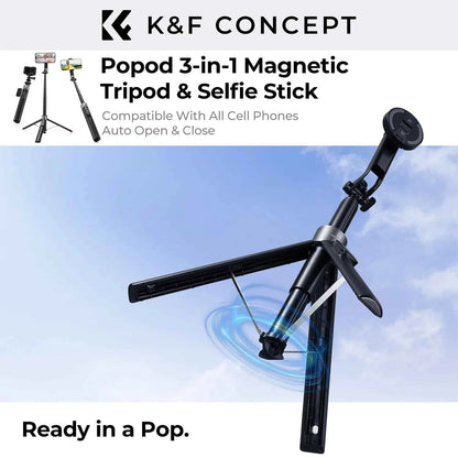 K&F Popod 72 Inch Magnetic Phone Selfie Stick Tripod