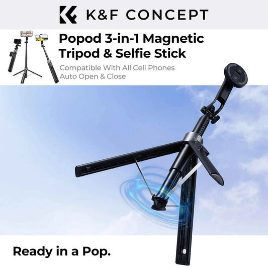 K&F Popod 72 Inch Magnetic Phone Selfie Stick Tripod