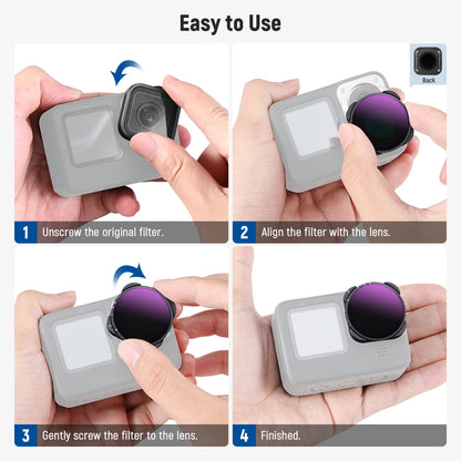 NEEWER Variable ND4-ND32 Filter for GoPro HERO Cameras