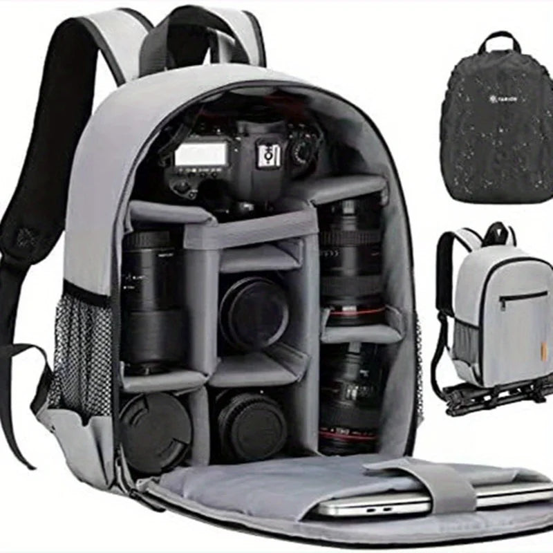 Waterproof DSLR Camera Backpack with Rain Cover & Laptop Compartment product image