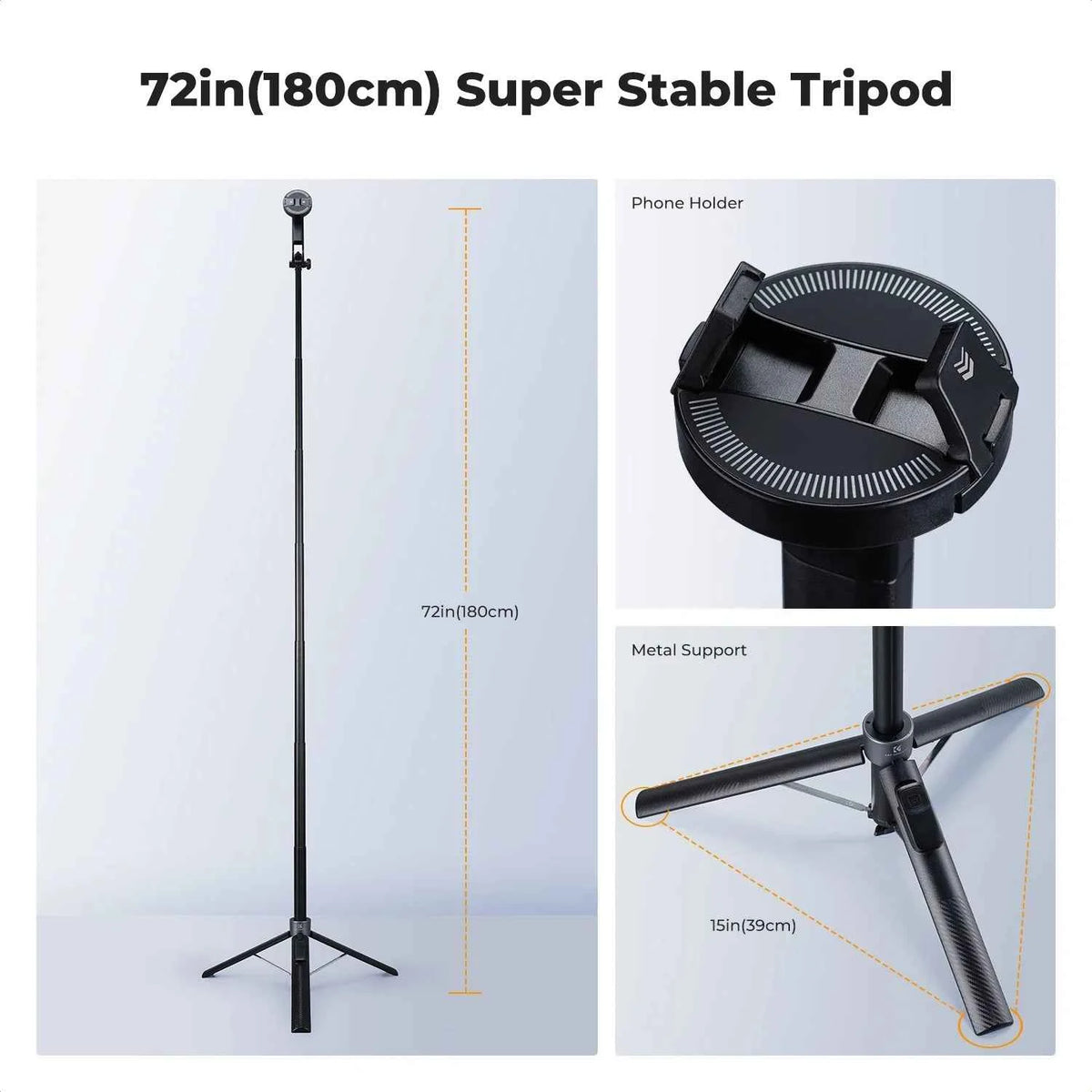 K&F Popod 72 Inch Magnetic Phone Selfie Stick Tripod