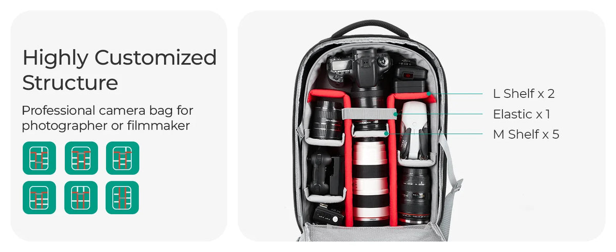 BAGSMART Rolling Camera Bag Backpack