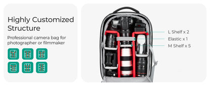 BAGSMART Rolling Camera Bag Backpack