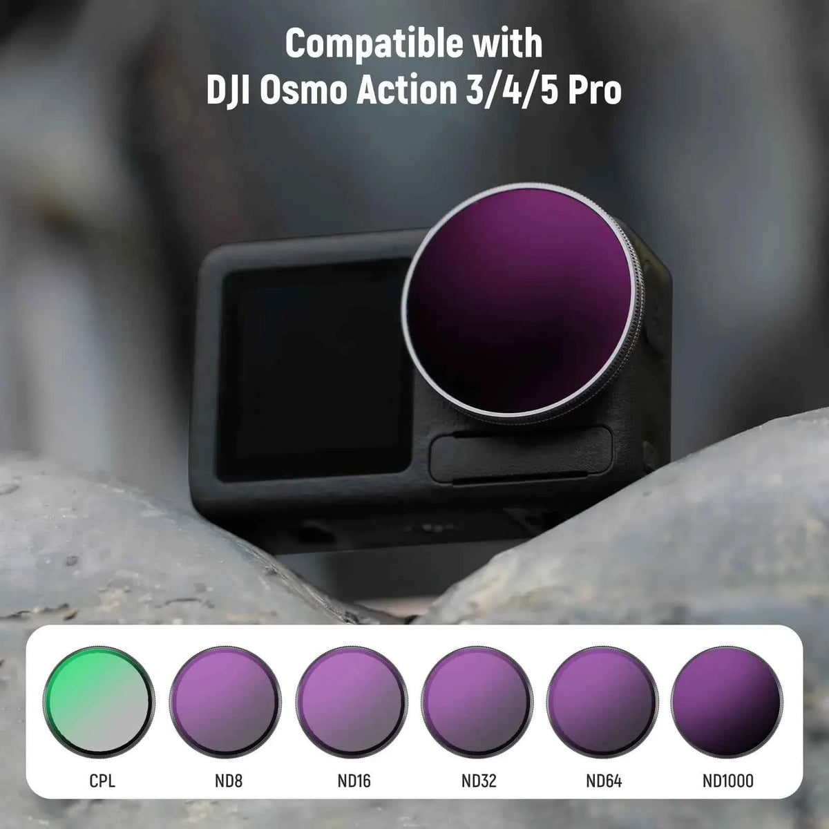 NEEWER ND/PL Filter Set for DJI Osmo Action Cameras