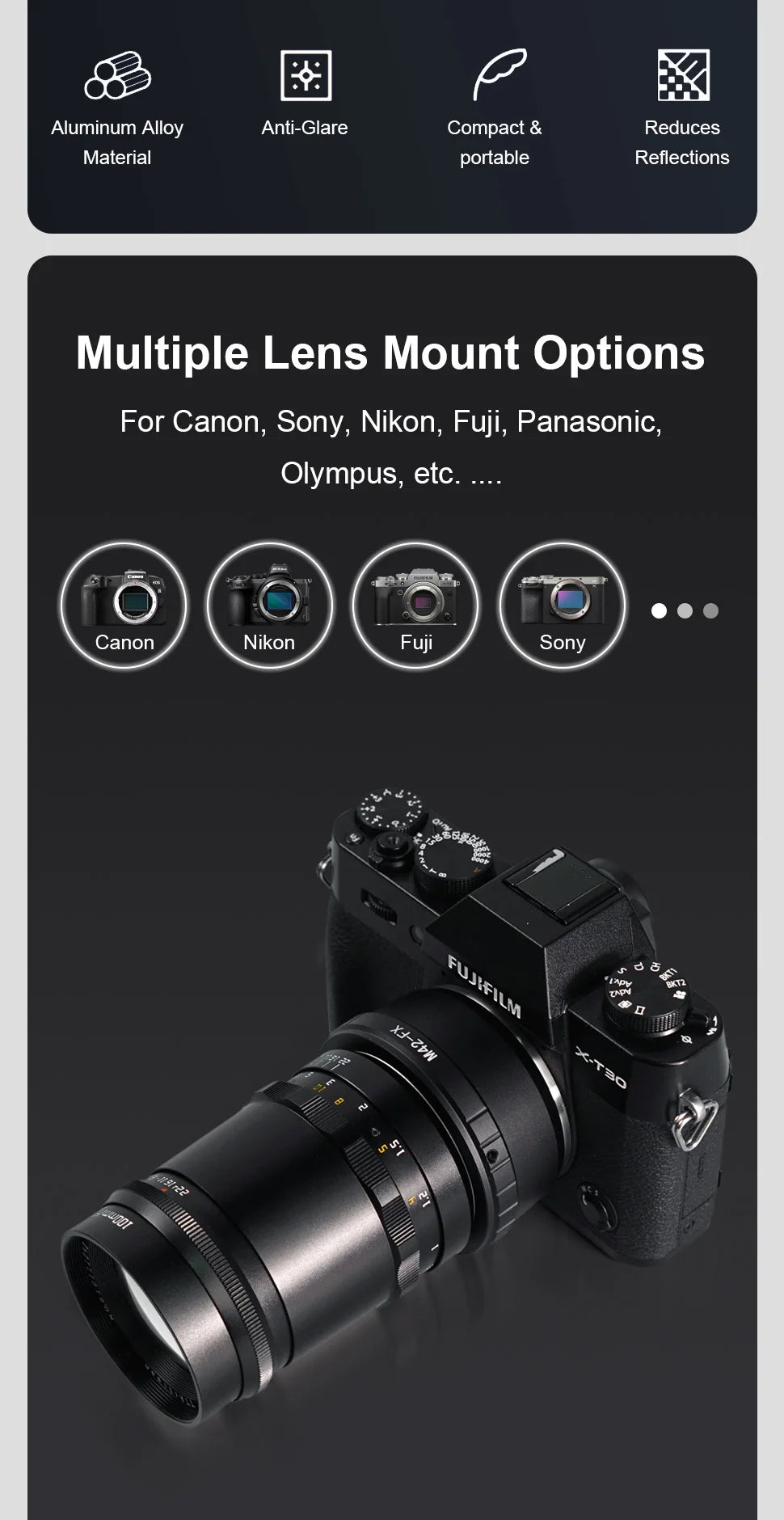 M42 Screw Lens Adapter for Mirrorless and DSLR Cameras