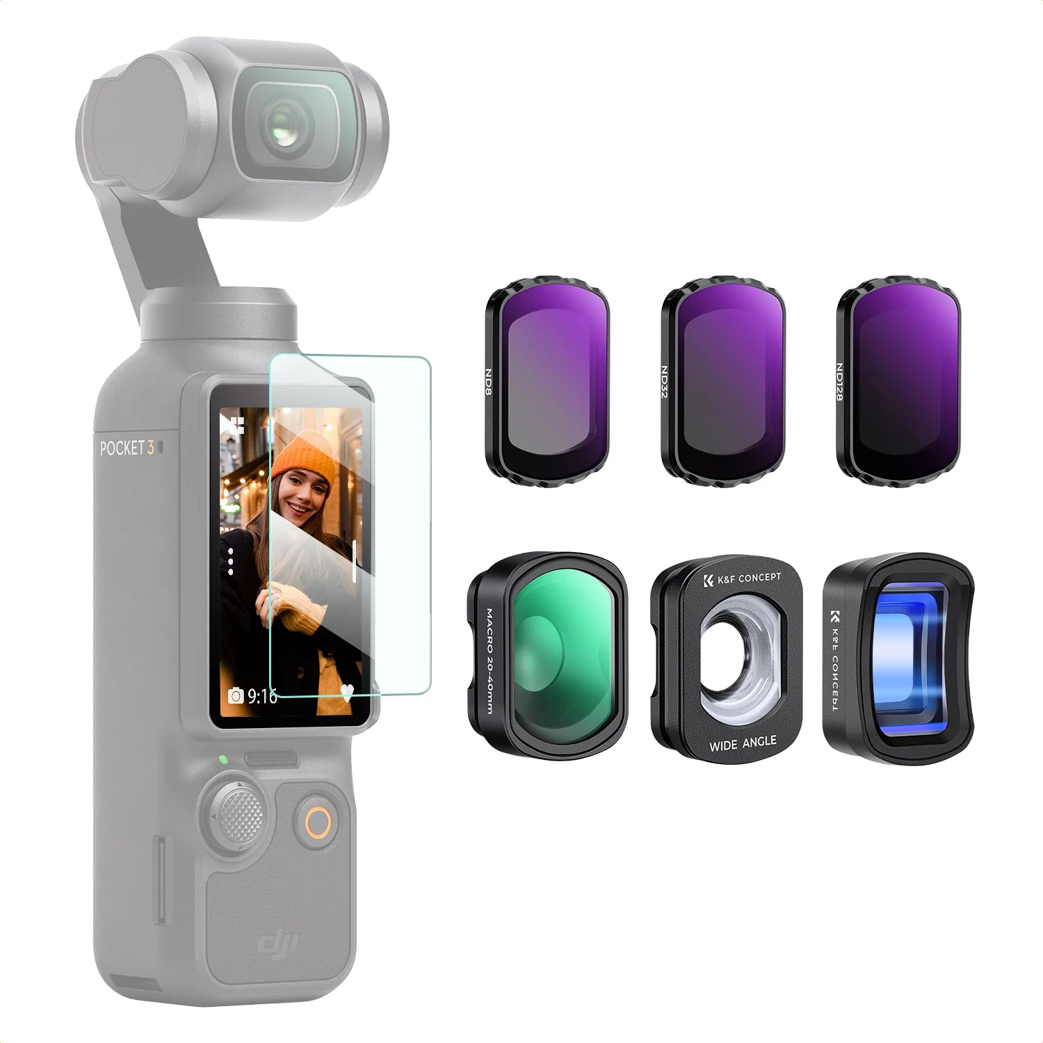 K&F Concept DJI Osmo Pocket 3 Filter & Lens Kit - 1Pc 1.2X Filter